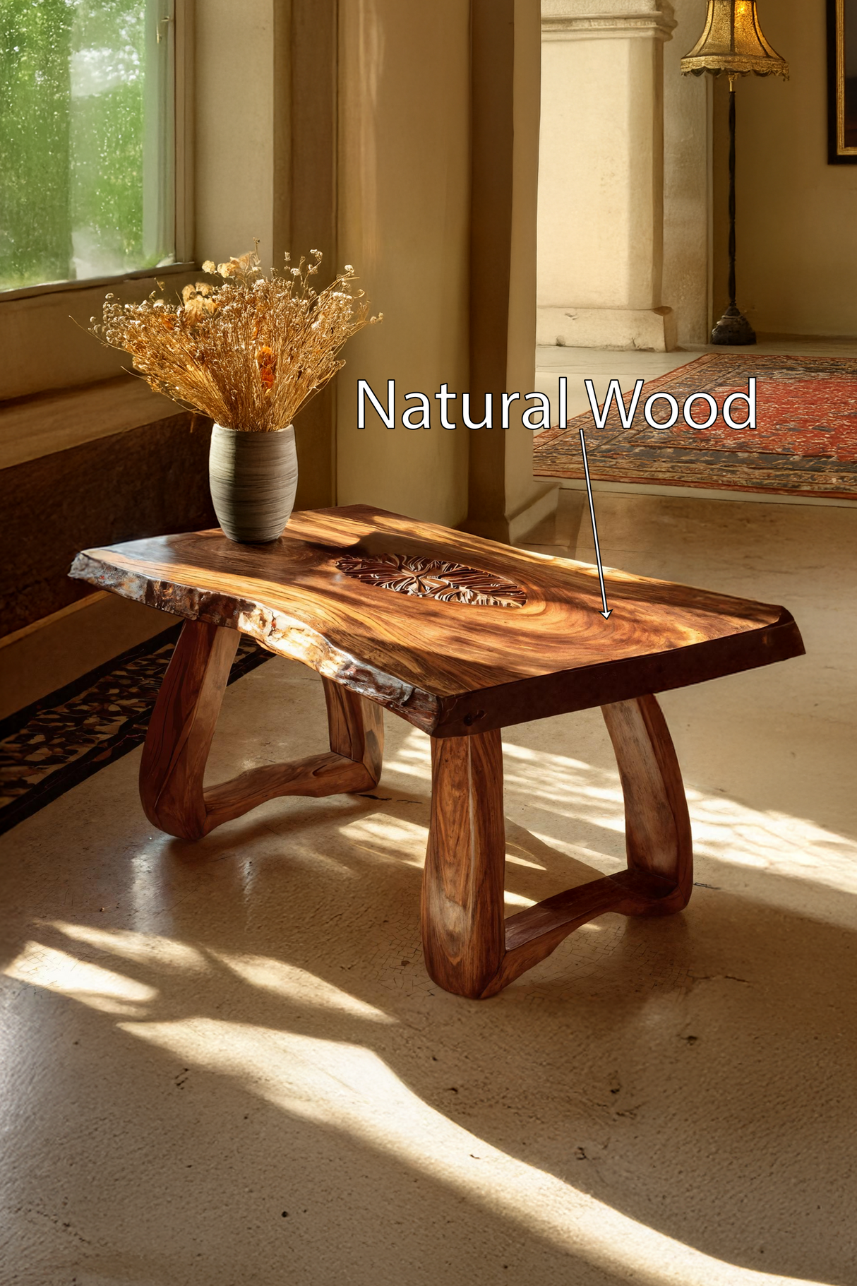 Farmhouse Handcrafted Live Edge Coffee Table For Furniture Decor