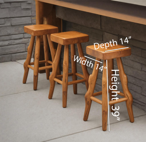 Rustic Handcrafted Bar Stools For Kitchen Or Patio Bar