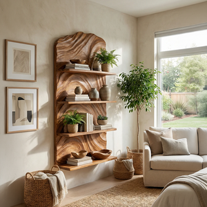 Rustic Handcrafted Wooden Wall Rack For Entryway Storage Display