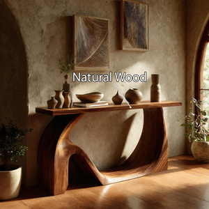 Modern Live Edge Console Table Artistic Solid Wood For Entryway Decor