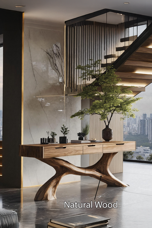 Rustic Wooden Console Table For Living Room