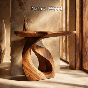 Handcrafted Solid Wood Console Table Organic Design For Entryway Decor