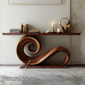 Modern Solid Wood Console Table Organic Live Edge For Entryway Design