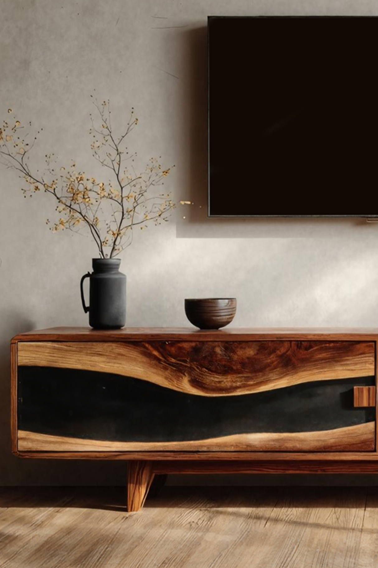 Farmhouse Wooden Entertainment Center For Decor