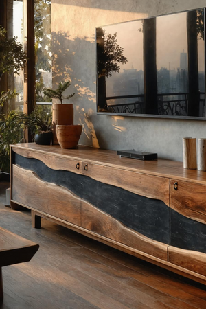 Modern Solid Wood TV Unit For Living Room Decor