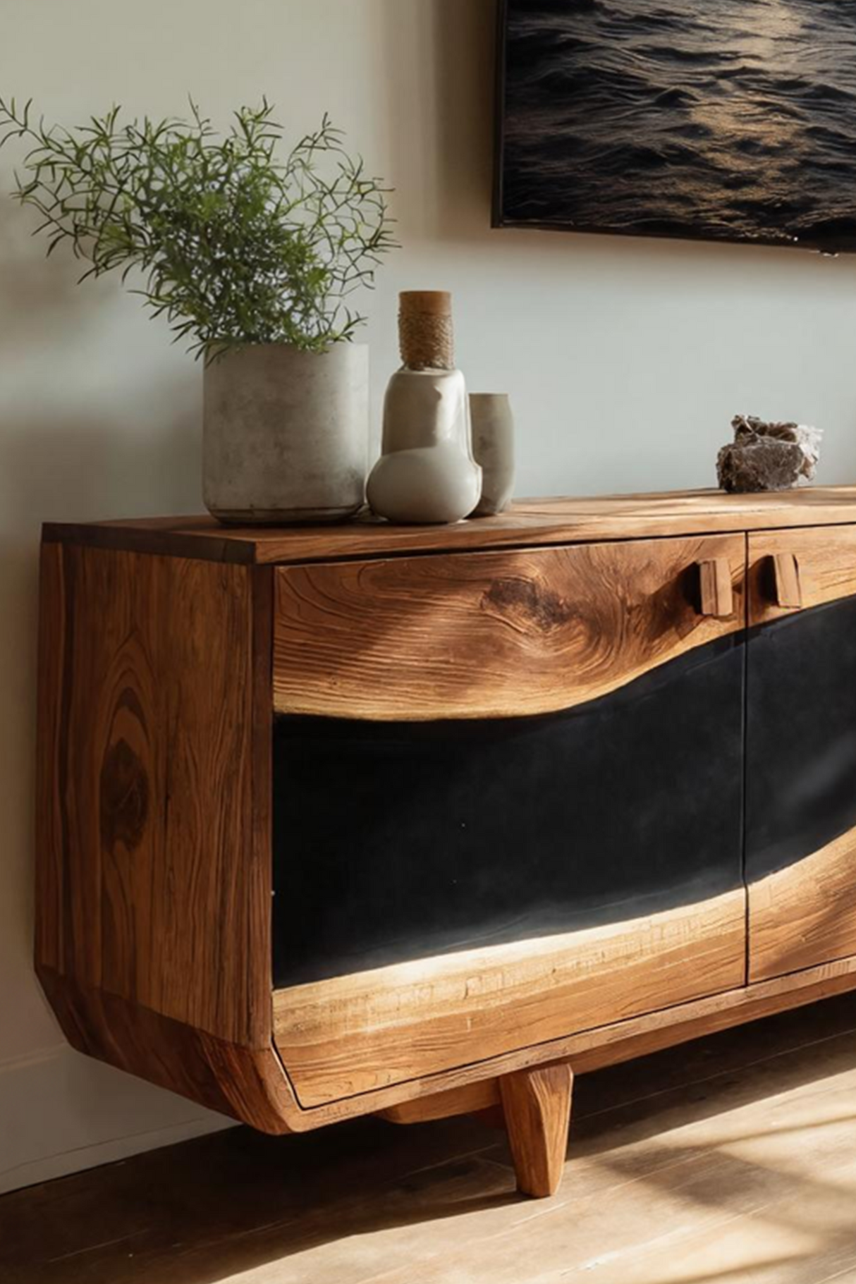 Modern Solid Wood TV Console For Minimalist Living Room