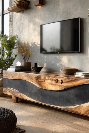 Handcrafted Solid TV Console For Bedroom Decor