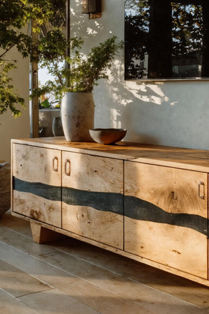 Mid Century Live Edge TV Cabinet For Living Room Design