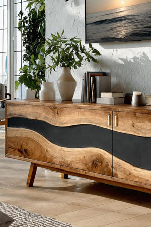 Mid Century Handmade Wooden TV Stand For Decor