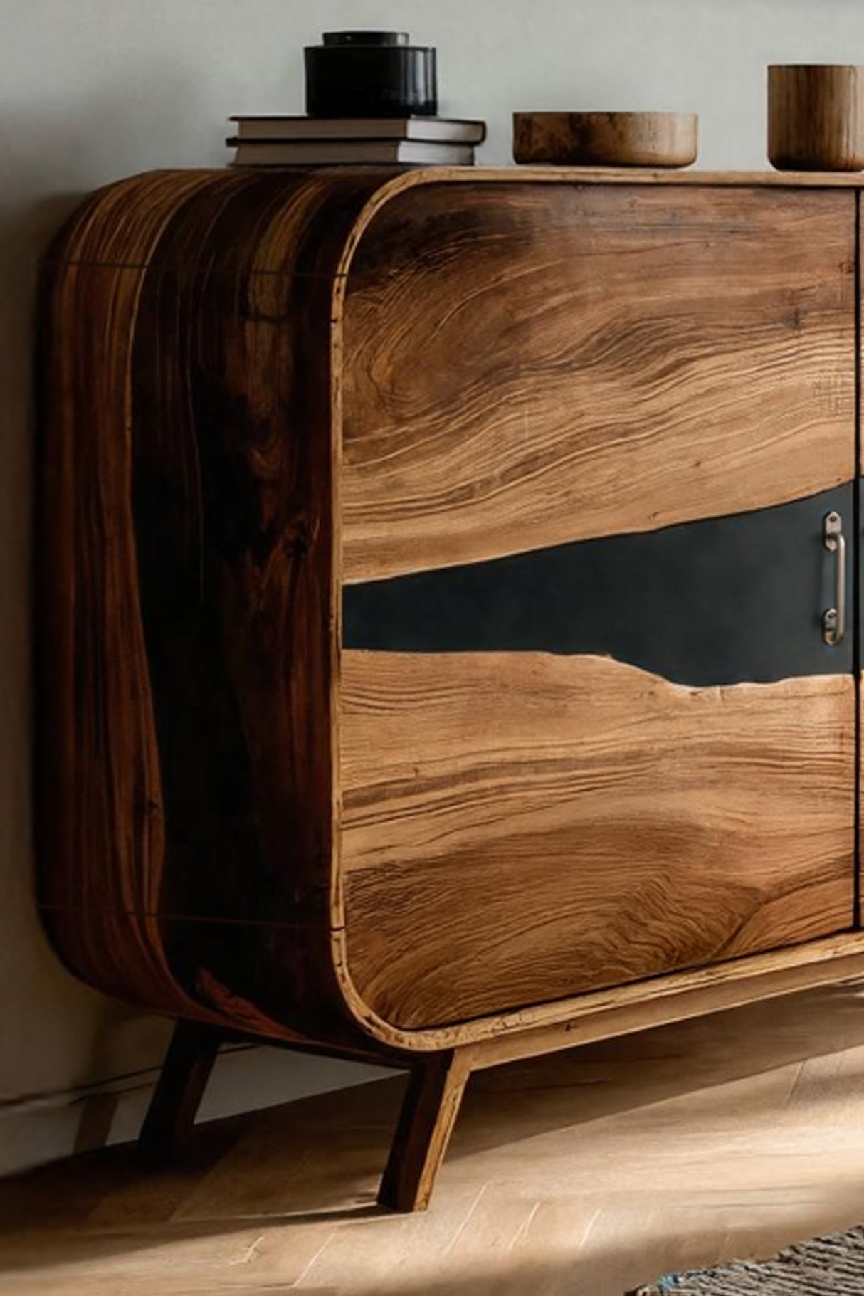 Farmhouse Live Edge Media Console For Entryway Decor