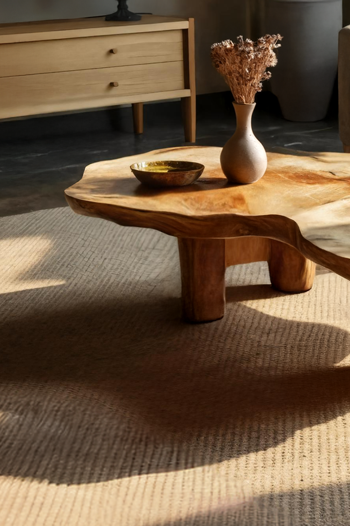 Handcrafted Wooden Live Edge Low Table For Living Room Home Decor