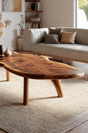 Mid Century Modern Live Edge Coffee Table For Living Room Look