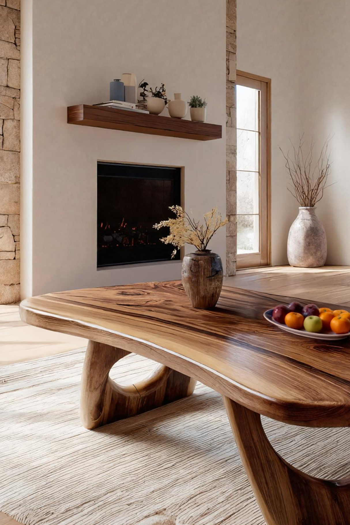 Rustic Solid Wood Coffee Table For Living Room Decor Ideas