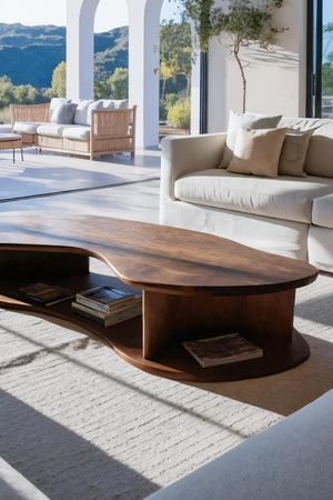 Handcrafted Solid Wood Coffee Table For Living Room Accent