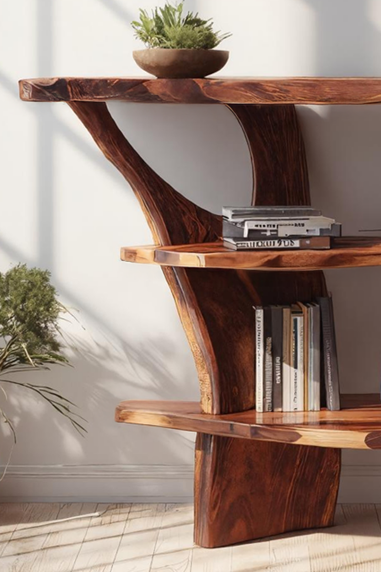 Handcrafted Solid Wood Console Table For Rustic Entryway Interior Style