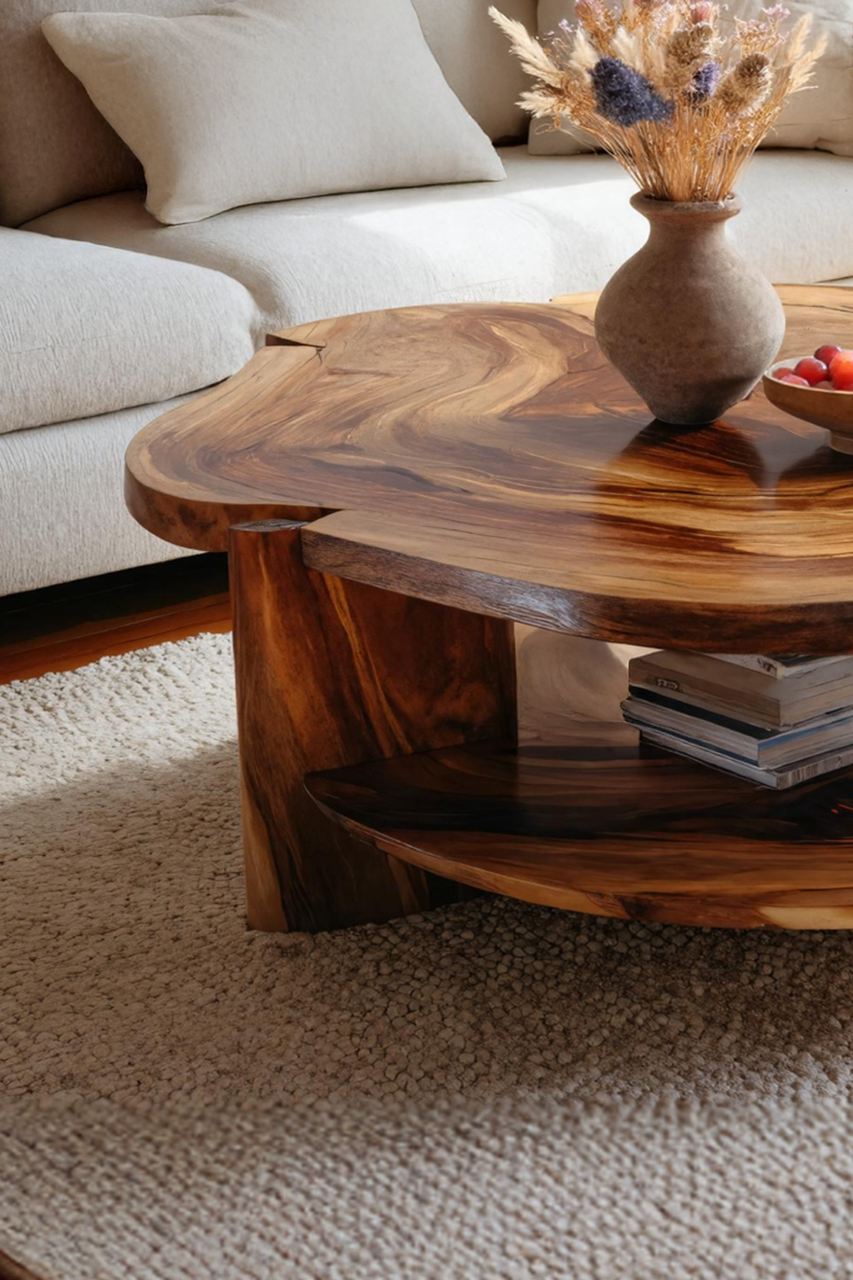 Farmhouse Handcrafted Solid Wood Coffee Table For Living Room Decor