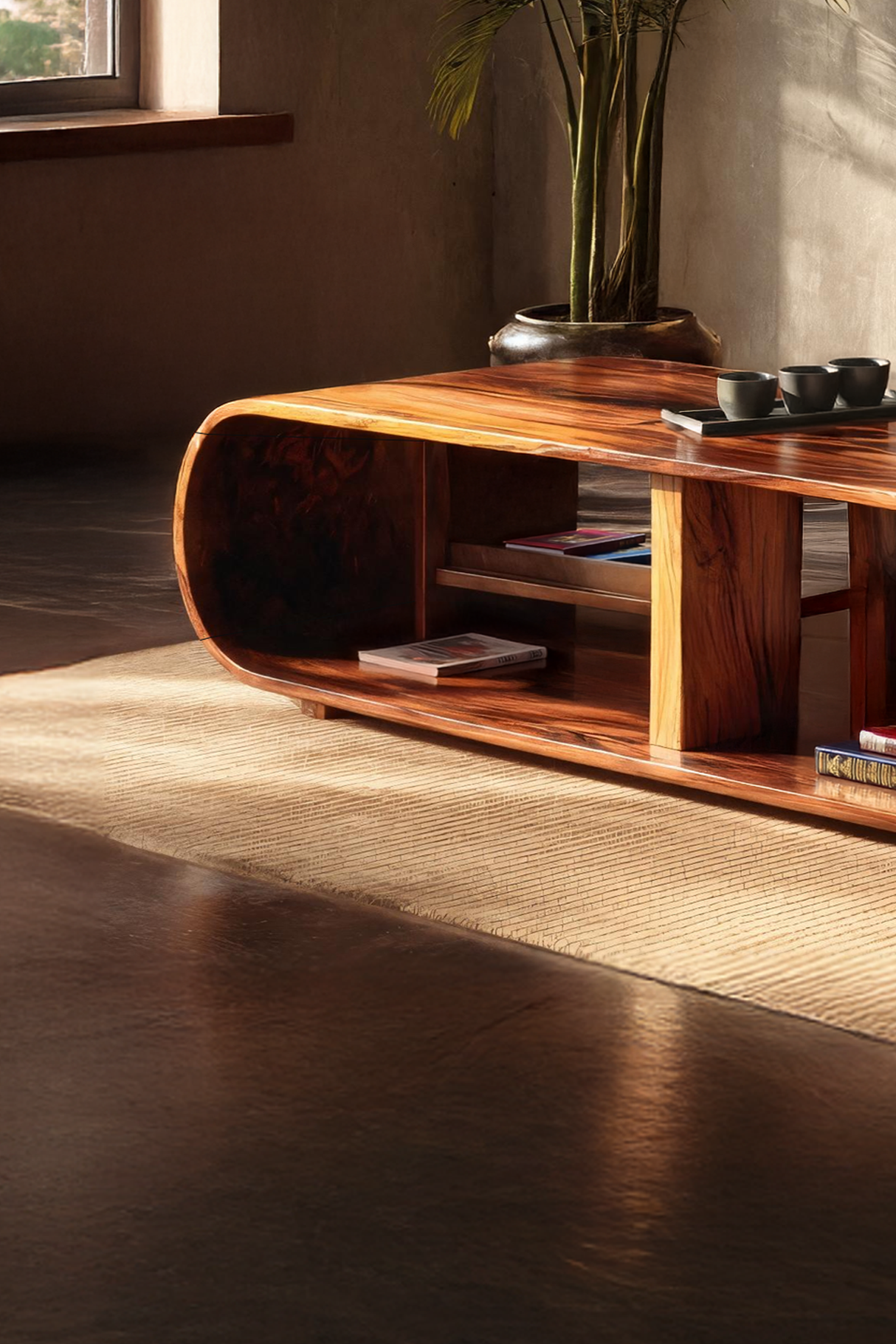 Farmhouse Wooden Live Edge Low Table For Entryway Design And Decor