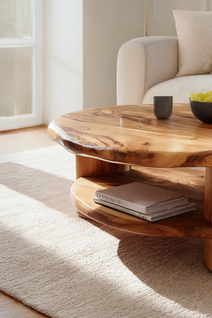 Mid Century Live Edge Low Table For Living Room Furniture Design