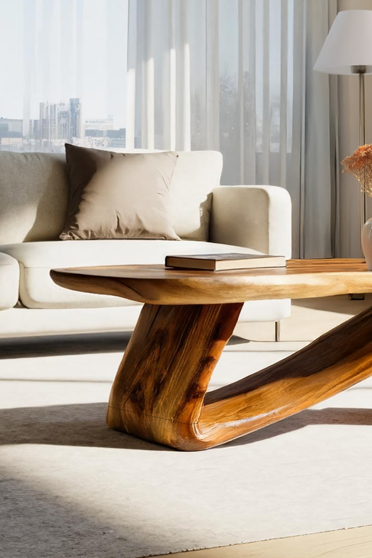 Modern Wooden Live Edge Coffee Table For Furniture Decor And Home Style