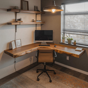 Modern Live Edge Corner Desk For Home Office