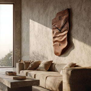 Modern Wall Clock Carved Design For Living Room Space