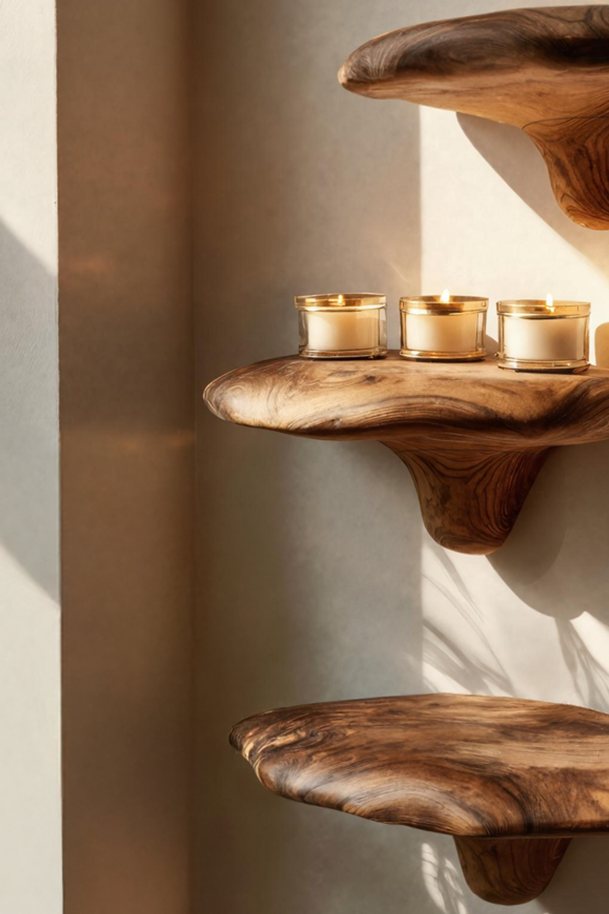 Handcrafted Live Edge Mushroom Shelf For Unique Entryway Design