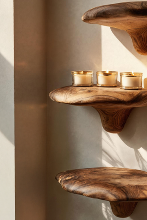 Handcrafted Live Edge Mushroom Shelf For Unique Entryway Design
