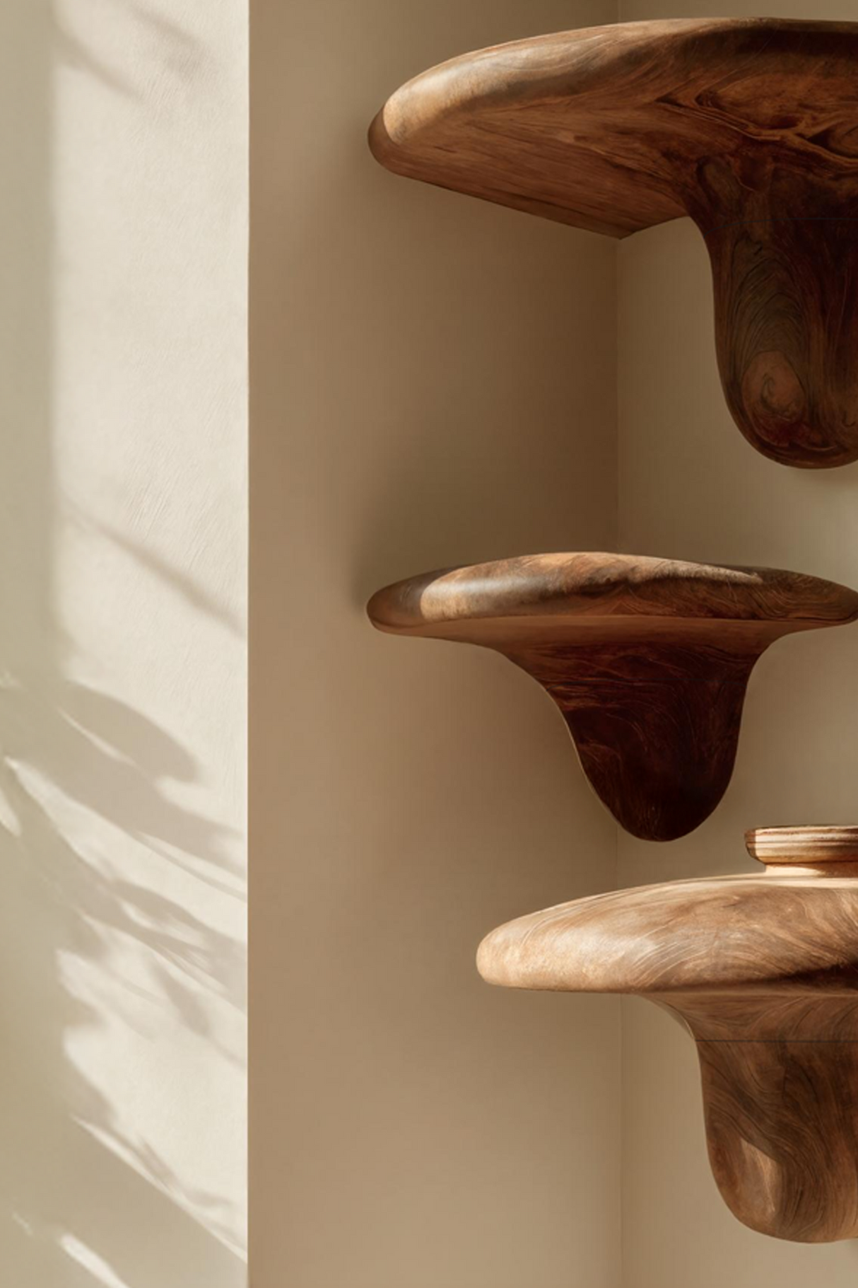 Farmhouse Handcrafted Solid Wood Mushroom Shelf For Home Decor