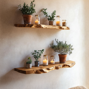 Farmhouse Wooden Floating Shelf For Living Room Holiday Decoration