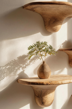 Modern Solid Wood Mushroom Shelf For Contemporary Bedroom Decor
