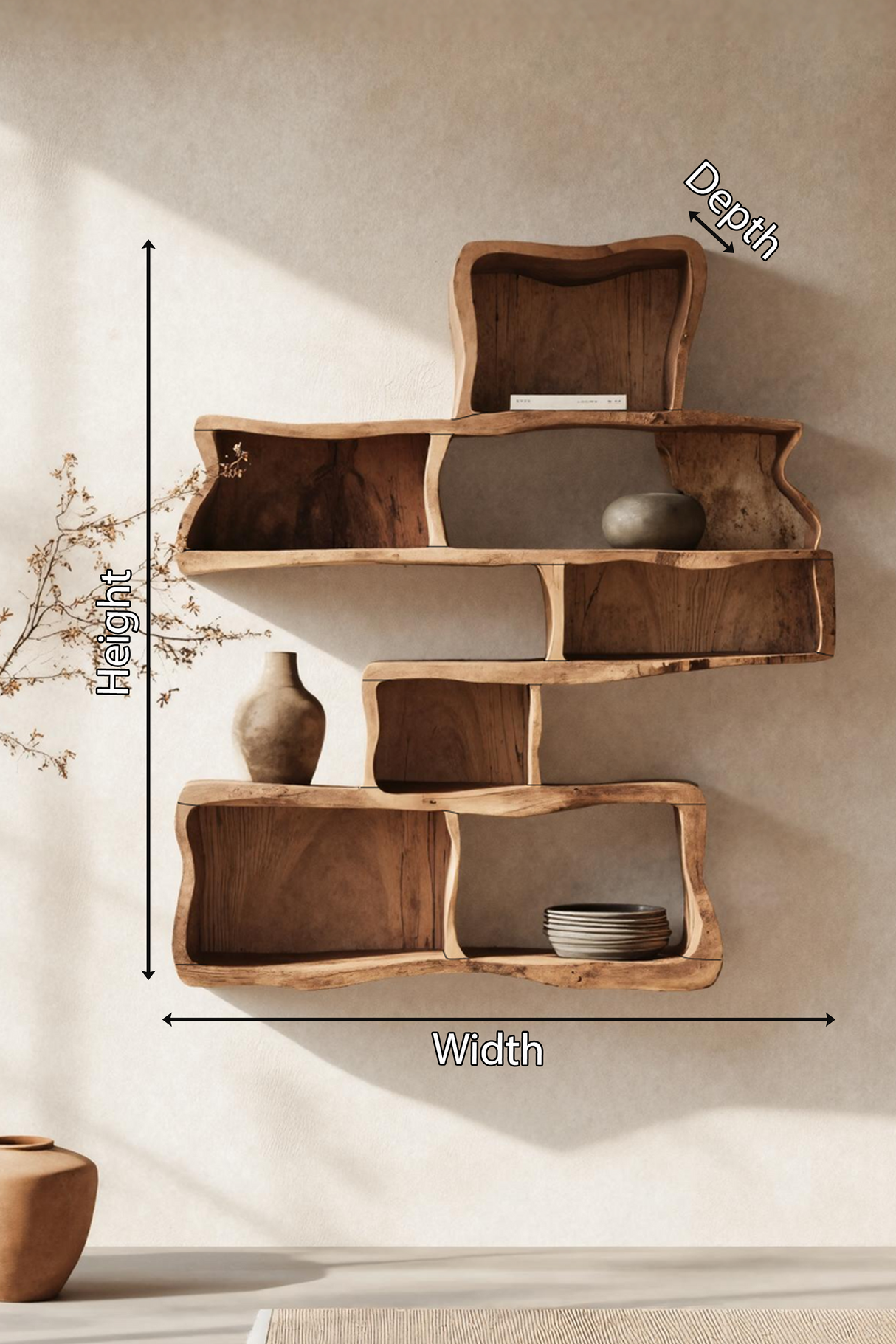 Handcrafted Floating Shelf For Modern Living Room Design
