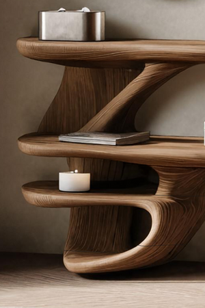 Handcrafted Live Edge Cosmetic Table for Bathroom Use