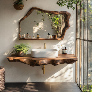 Live Edge Floating Vanity For Bathroom Interior