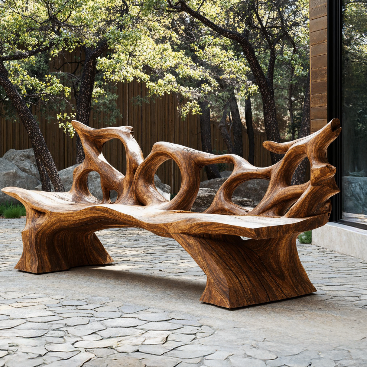Mid Century Branch Bench Entryway Furniture For Compact Foyers