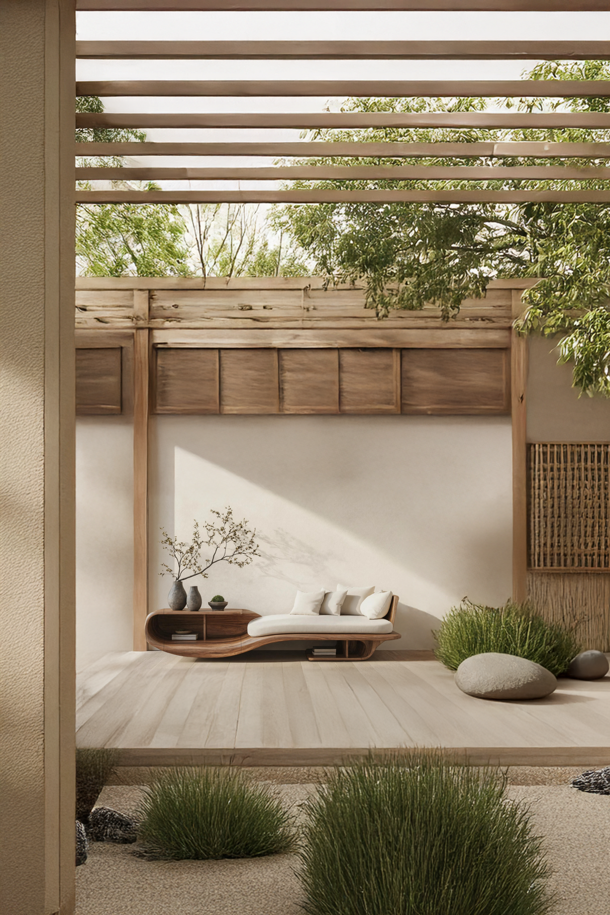 Rustic Solid Wood Garden Daybed For Entryway Furniture Styling