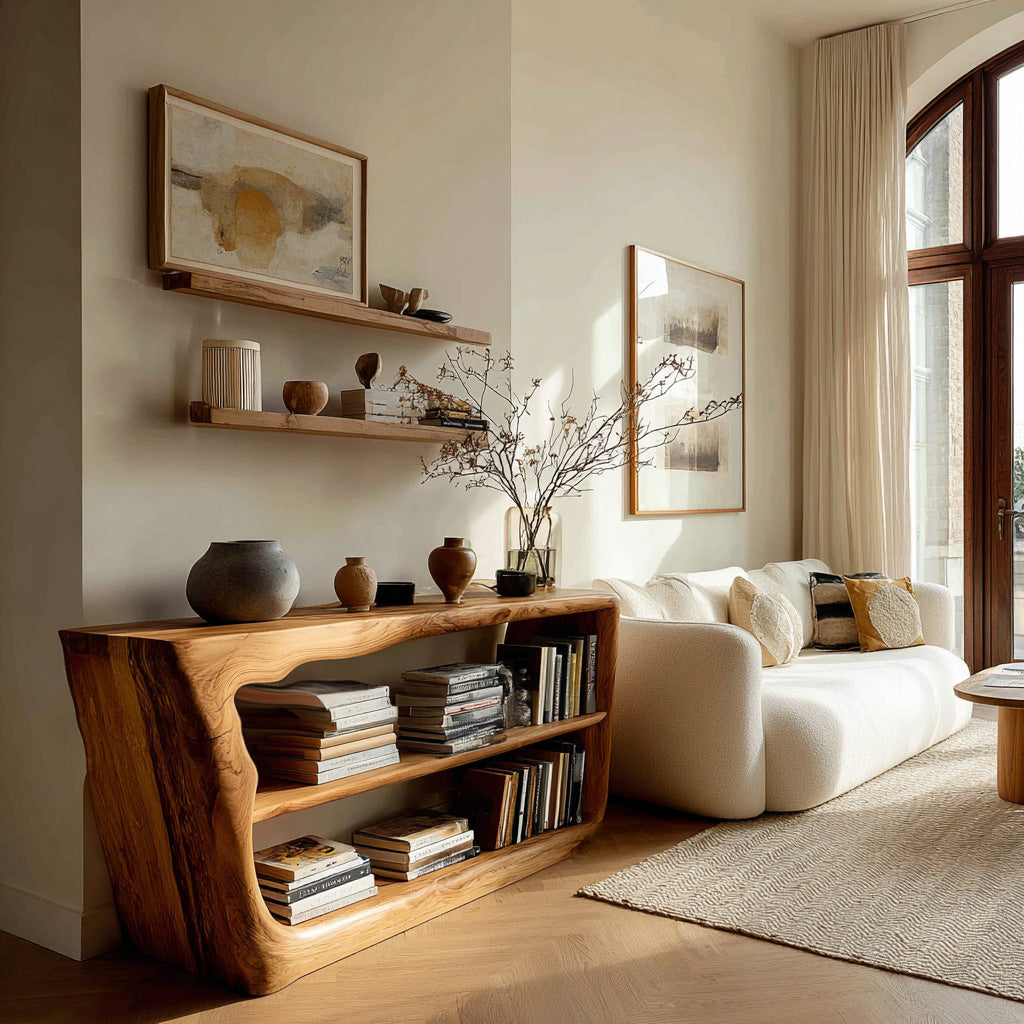 Minimalist Wooden Console Table For Living Room Storage