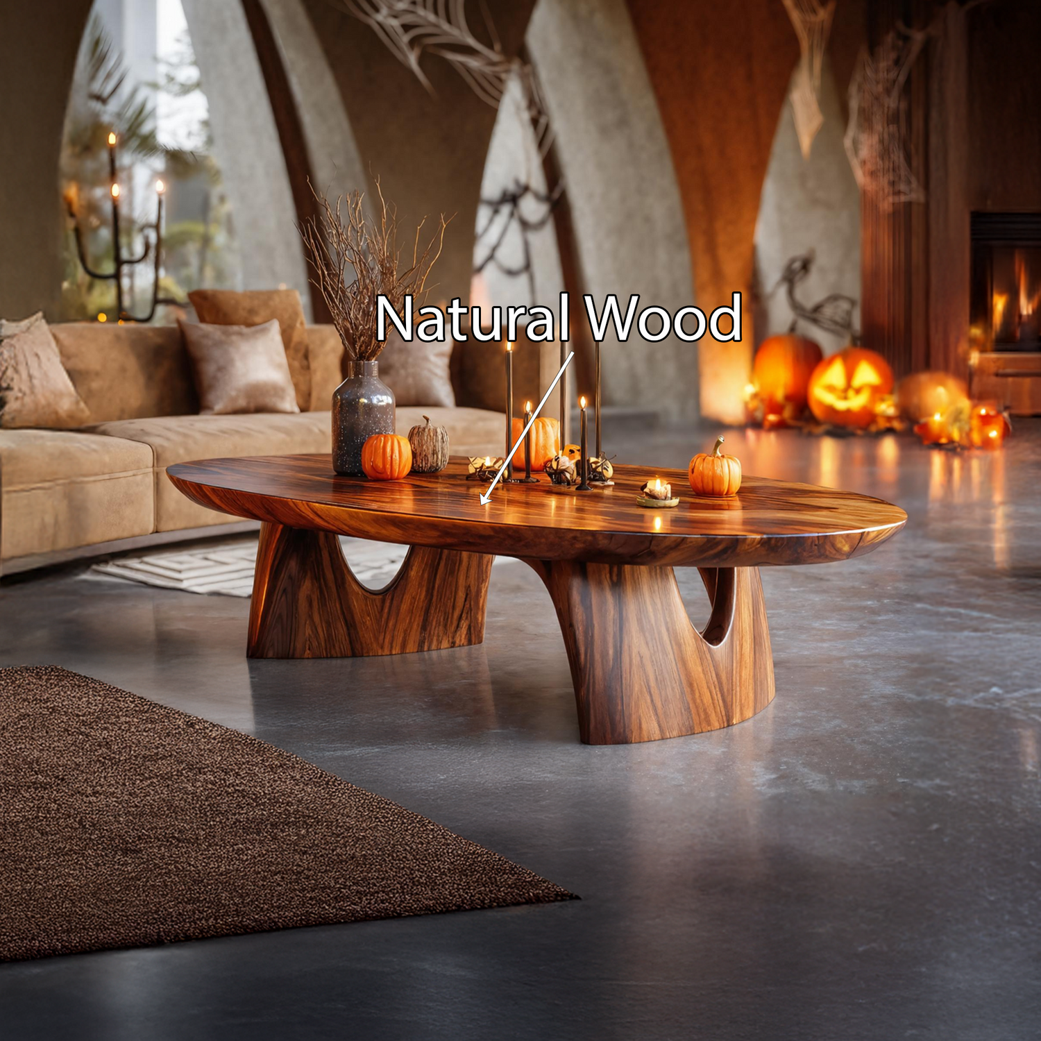 Handcrafted Solid Wood Coffee Table Livingroom Decor Haunted Charm