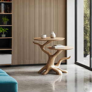 Farmhouse Solid Wood End Table For Living Room Decor And Storage