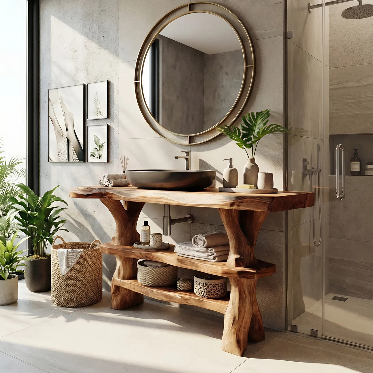 Modern Handmade Sink Vanity For Family Bathroom