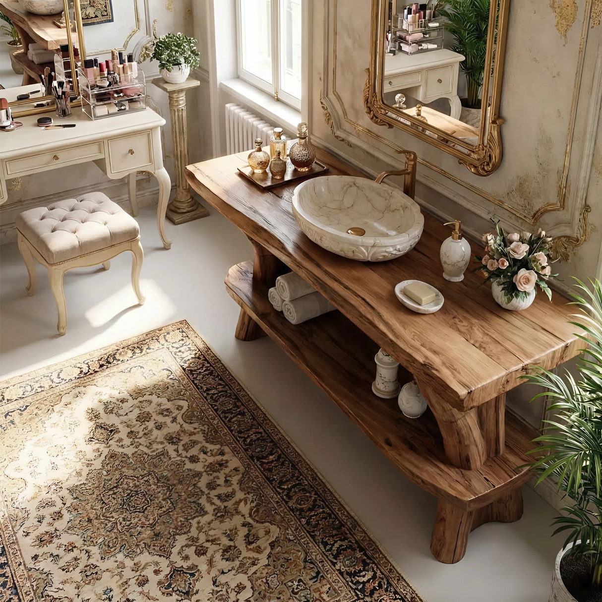 Minimalist Wood Bathroom Vanity For Simple Bathroom Design