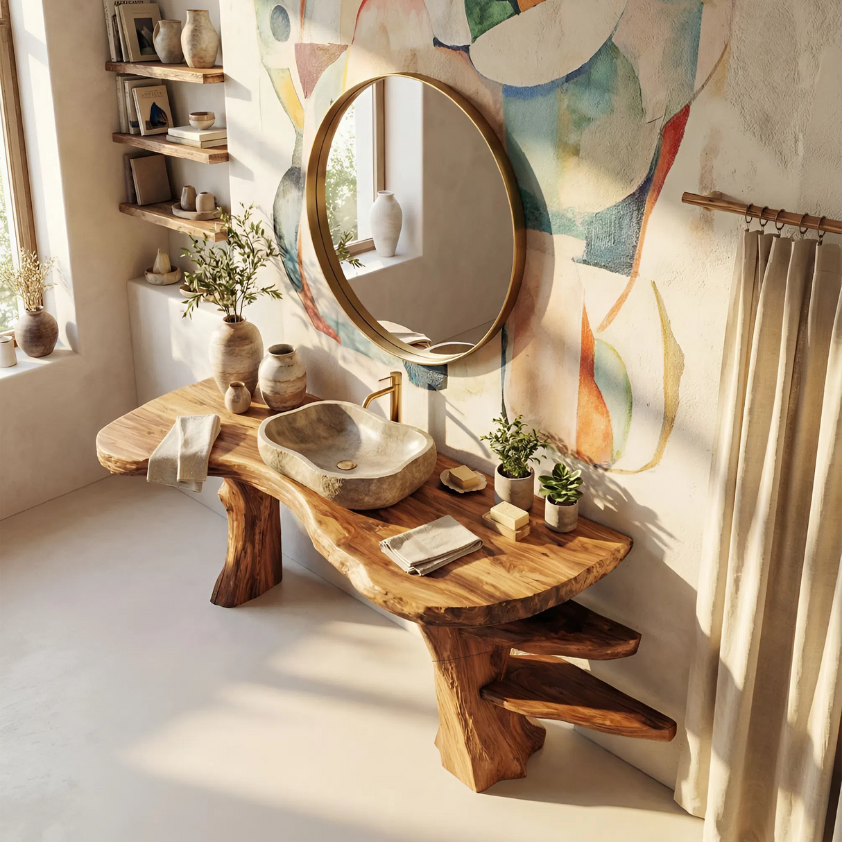 Contemporary Wood Bathroom Vanity For Ensuite Bathroom