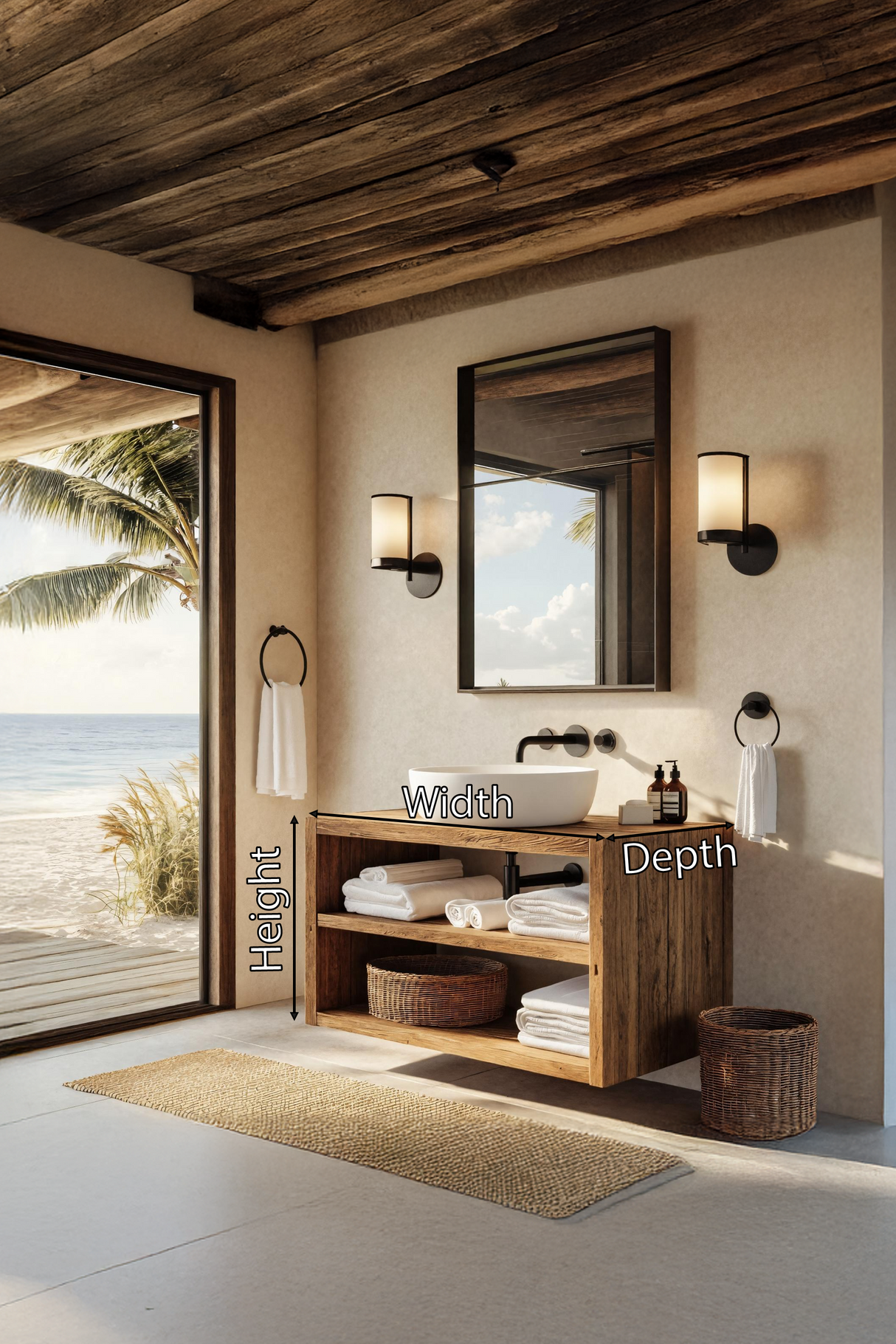 Wooden Bathroom Storage Cabinet For Rustic Decor Vibe
