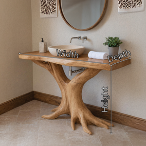 Farmhouse Live Edge Bathroom Vanity Handcrafted Wood For Spa Bathroom