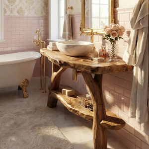 Minimalist Handmade Sink Vanity For Powder Bathroom