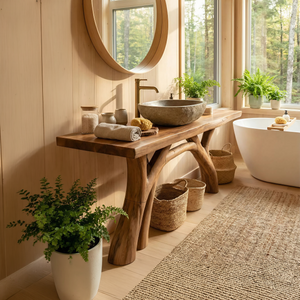 Mid Century Handmade Sink Vanity For Spa Bathroom
