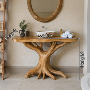 Modern Solid Wood Bathroom Vanity Live Edge Design For Luxury Bathroom