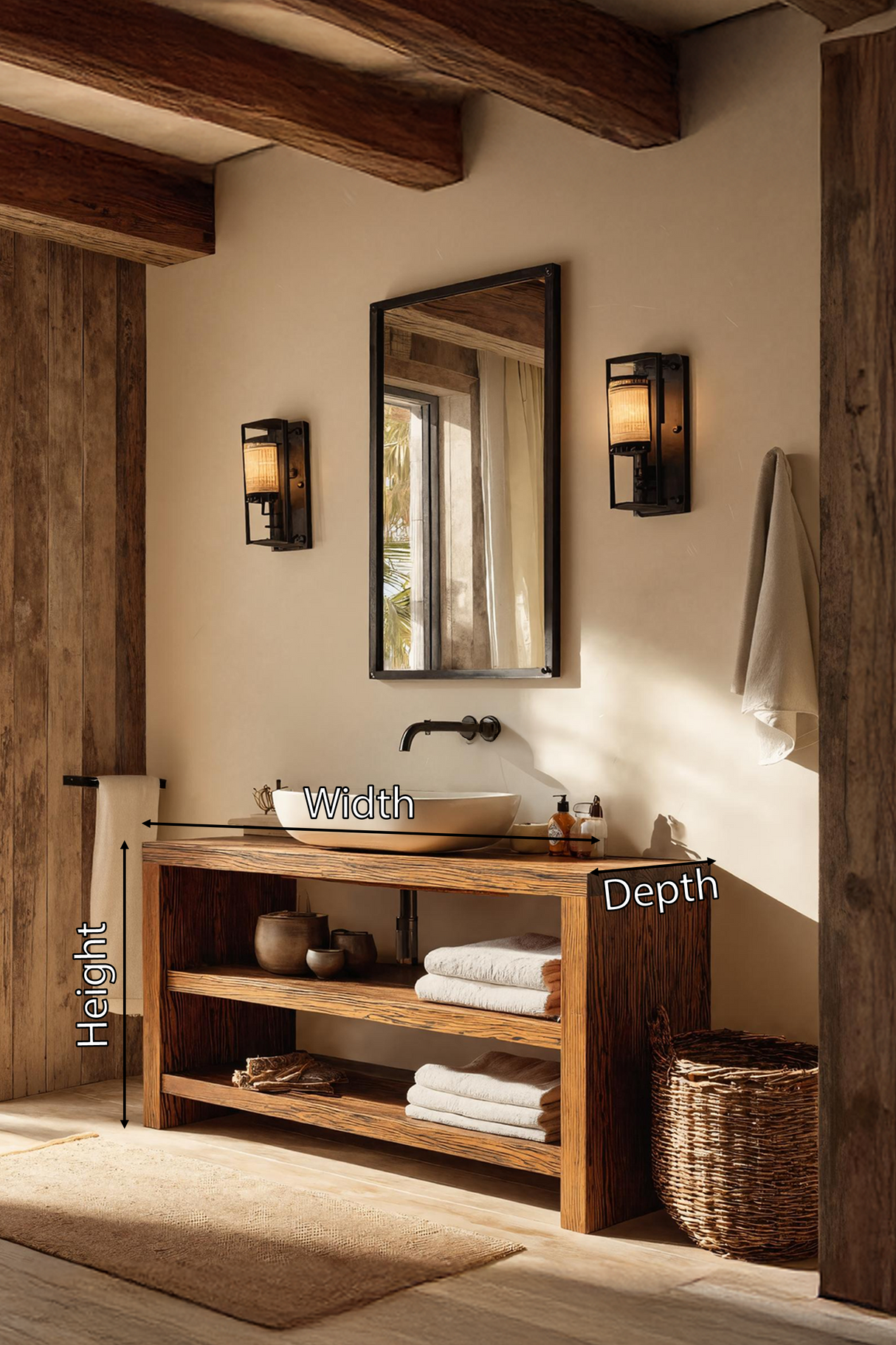 Farmhouse Wooden Vanity For Cozy Bathroom Spaces