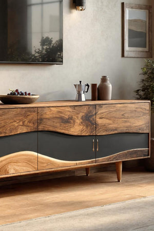 Mid Century Live Edge TV Cabinet For Luxury Living