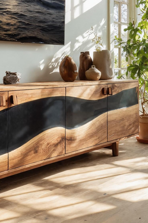 Modern Solid Wood TV Console For Minimalist Living Room