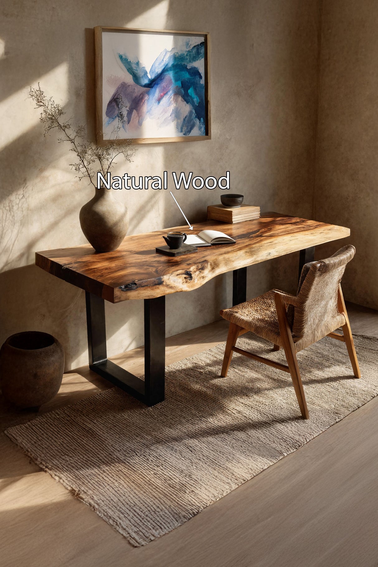Handcrafted Wooden Tabletop For Modern Bedroom Decor